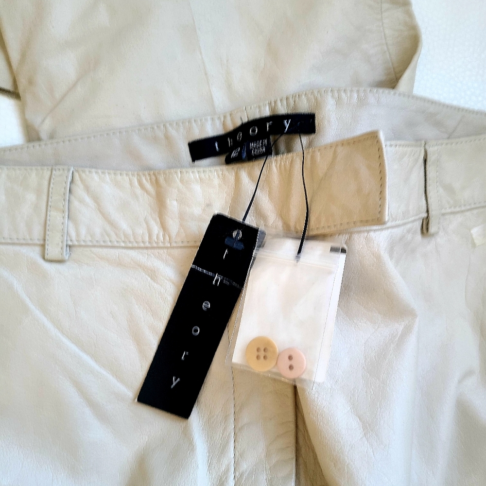 Theory Leather Crop Pants